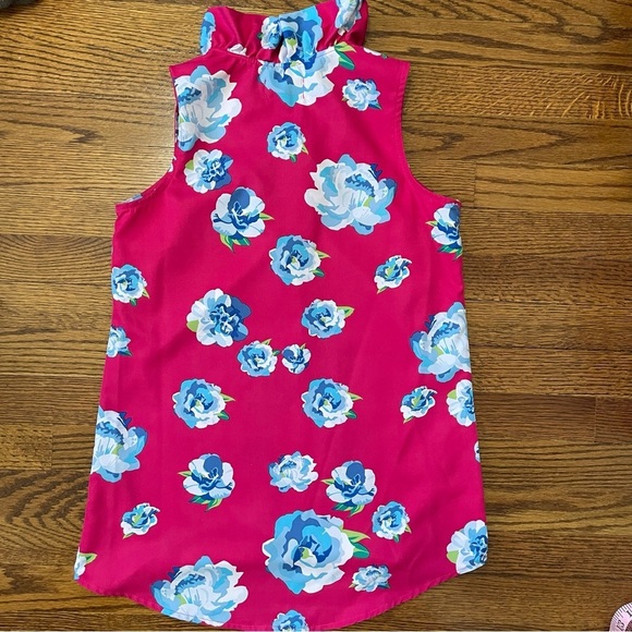 **4/$12** Mud Pie Floral Sleeveless Top in Pink and Blue Ruffle Trim Size XS - Picture 7 of 10